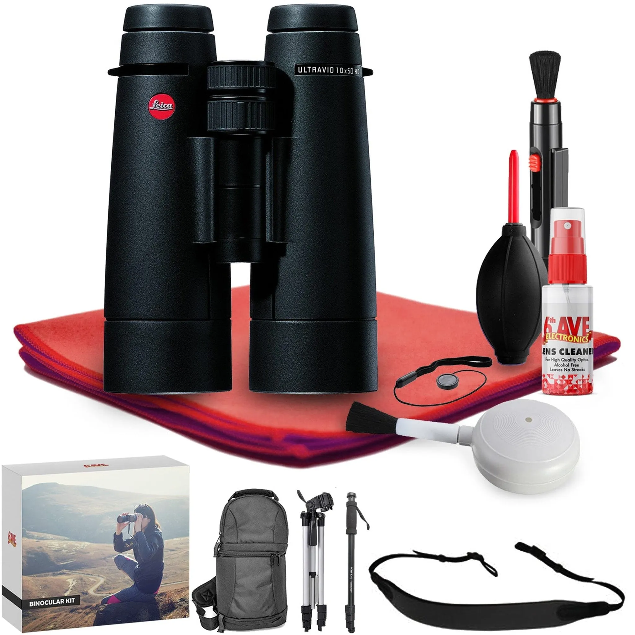 Leica 10x50 Ultravid HD-Plus Binocular - Exclusive Outdoors Binoculars Bundle