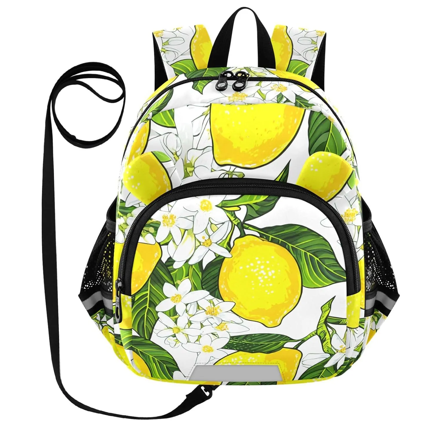 Lemon Blossom Foliage Toddler Harness Backpack for Boys Girls 3-6 Years Kids Backpack with Anti Lost Safety Leash Baby Travel Bag for Preschool Walking Travel