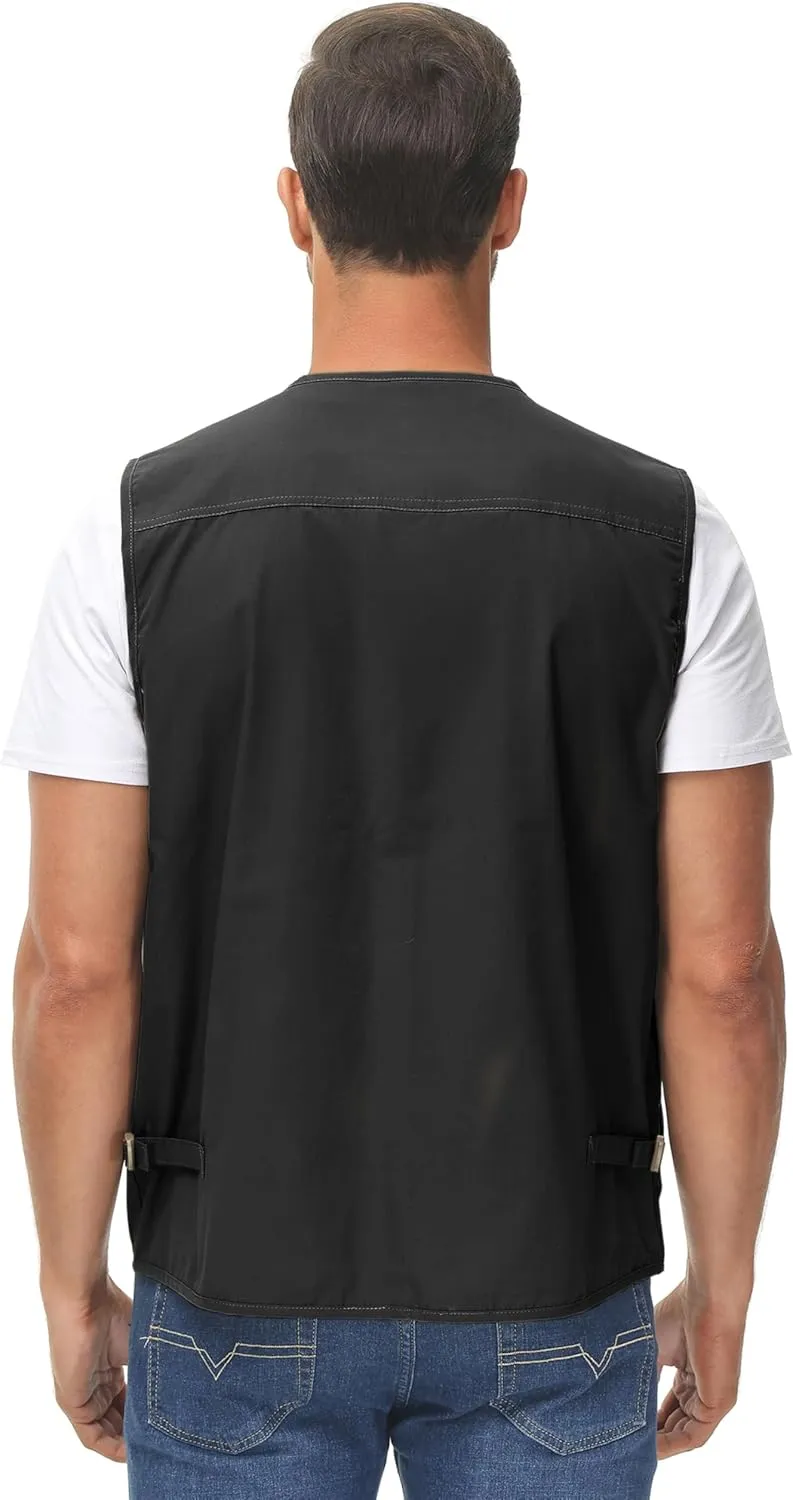 Lentta Men's Fishing Vest Summer Outdoor Lightweight Work Photo Vest 16 Pockets