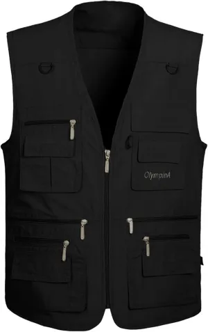 Lentta Men's Fishing Vest Summer Outdoor Lightweight Work Photo Vest 16 Pockets