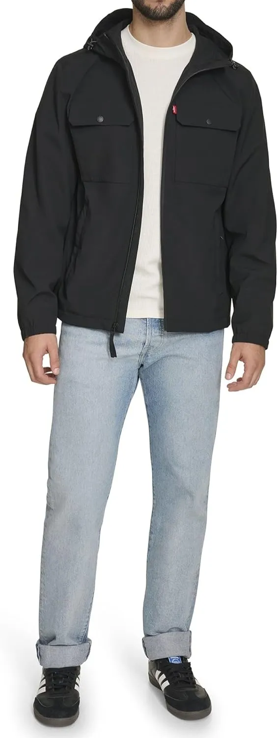 Levi's Men's Hooded Waterproof Arctic Cloth Rain Jacket