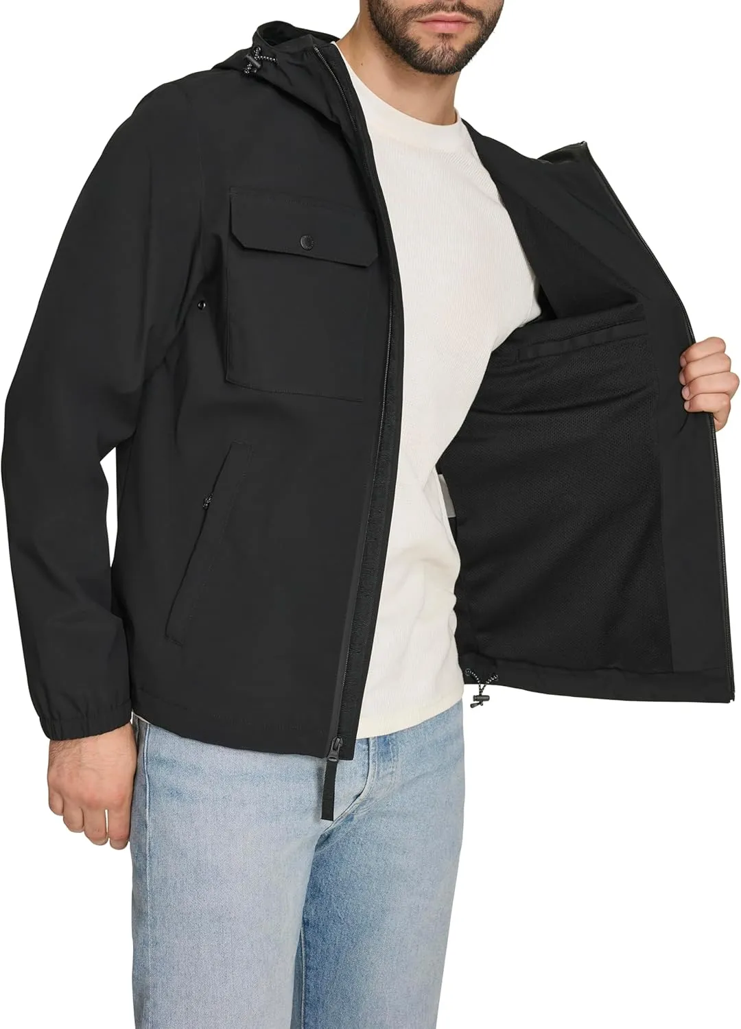 Levi's Men's Hooded Waterproof Arctic Cloth Rain Jacket