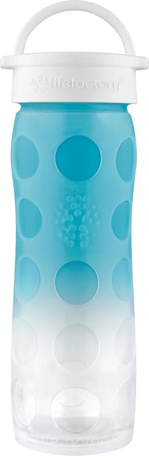 Lifefactory 16-Ounce BPA-Free Glass Water Bottle with Classic Cap and Silicone Sleeve, Ultramarine Ombre