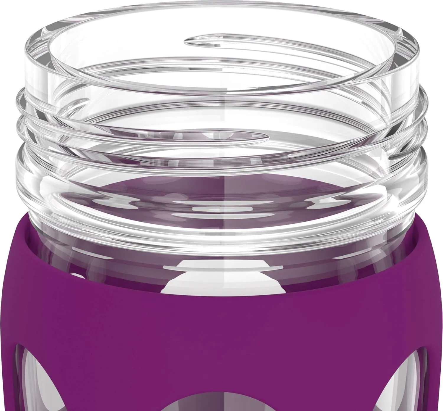 Lifefactory 22-Ounce BPA-Free Glass Water Bottle with Classic Cap and Protective Silicone Sleeve, Plum