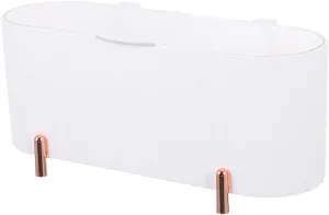 LIFKOME Cotton Pad Box with Compartments Transparent Organizer for Cotton Balls Swabs Makeup Wedges Bath Salts Compact Storage for Easy Classification Bedroom Bathroom