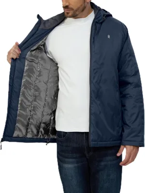 Little Donkey Andy Men's Winter Heat Reflective Jackets Water-Resistant Detachable hooded Insulated Thermal Ski Snow Coat