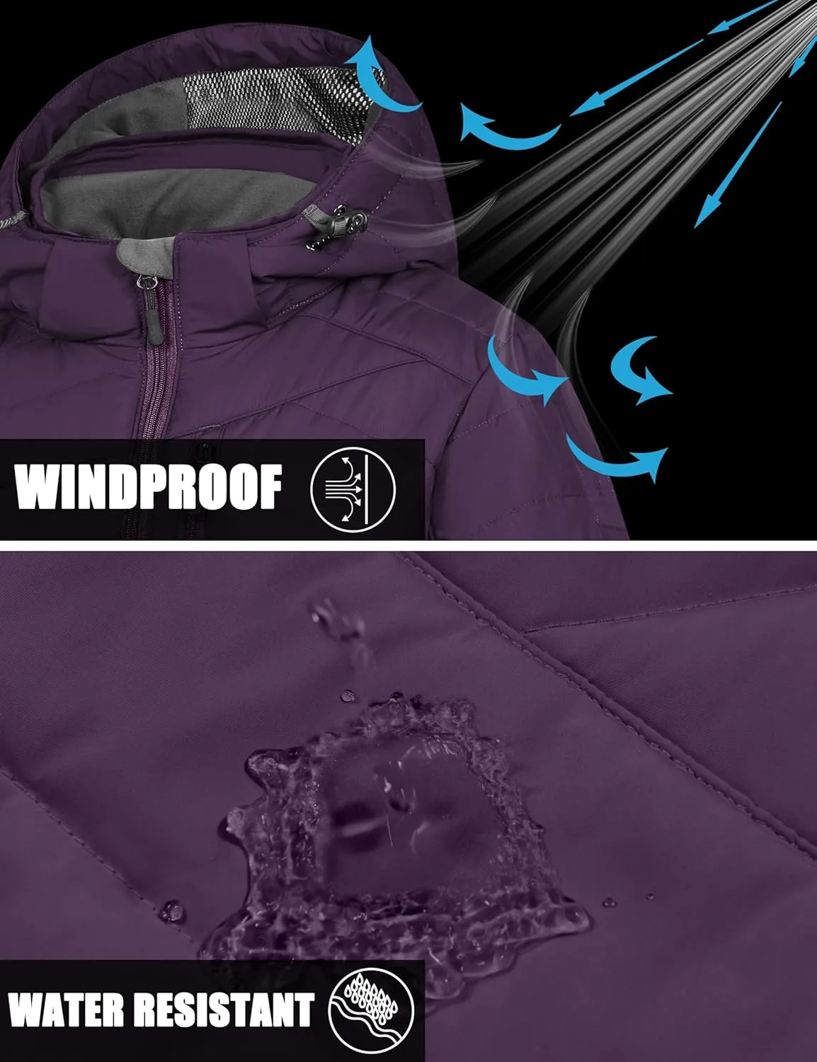 Little Donkey Andy Women's Warm Ski Jacket Water Resistant Insulated Snowboarding Jacket Windproof Winter Snow Coat