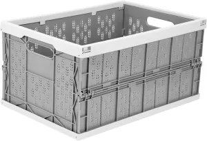 Livememory Foldable Crates, 31 Liters Plastic Milk Crate Storage Bin for Home, Laundry, Clothes(17.7x 12 x 9 in)