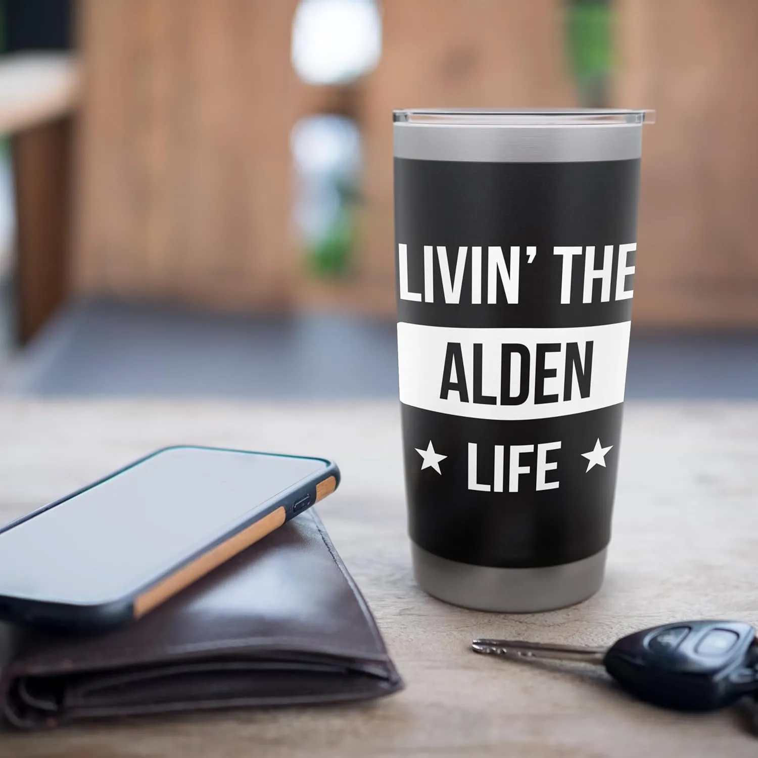 Livin' The Alden Life Family Reunion Squad First Last Name Stainless Steel Insulated Tumbler