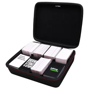LTGEM Card Game Case Compatible with Cards Against Humanity/Magic The Gathering/UNO/Pokemen/Baseball/Football Cards 1800 , Trading Card Storage Box with 6 Dividers, Black(Case Only)