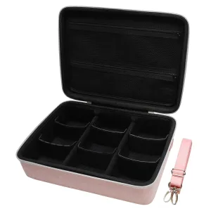LTGEM Card Game Case Compatible with Cards Against Humanity/Magic the Gathering/UNO/Pokemen/Baseball/Football Cards 3000 , Trading Card Storage Box with 6 Dividers and Shoulder Strap, Pink