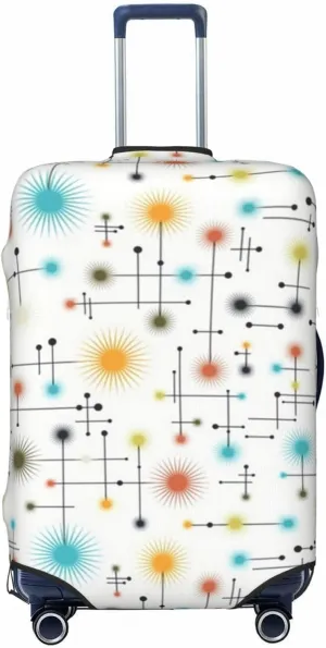 Luggage Cover For Travel Vintage Modern Mid Century Atomic Lines Star– High Elasticity Ideal For Travel 20-28 Inch.