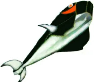 LW Sky Aquarium 2M 3D Large Whale Parafoil Kite, Black, Outdoor Park Beach Garden Fun