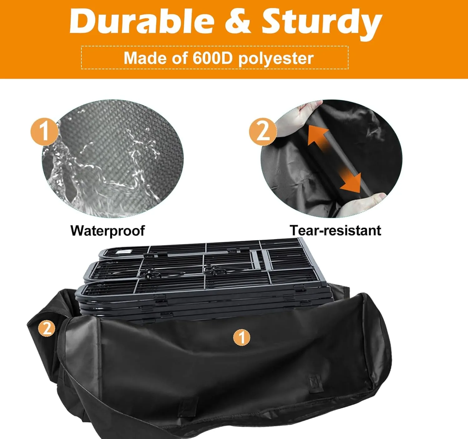 LWFCOEE Dog Playpen Storage Bag, 24/32/40 Inch Waterproof Heavy Duty Dog Fence Travel Bag with Handle for RV Trip, Fits 8 Panels Dog Pen and 9 Stakes, 40.5"x28.6"x6.5"