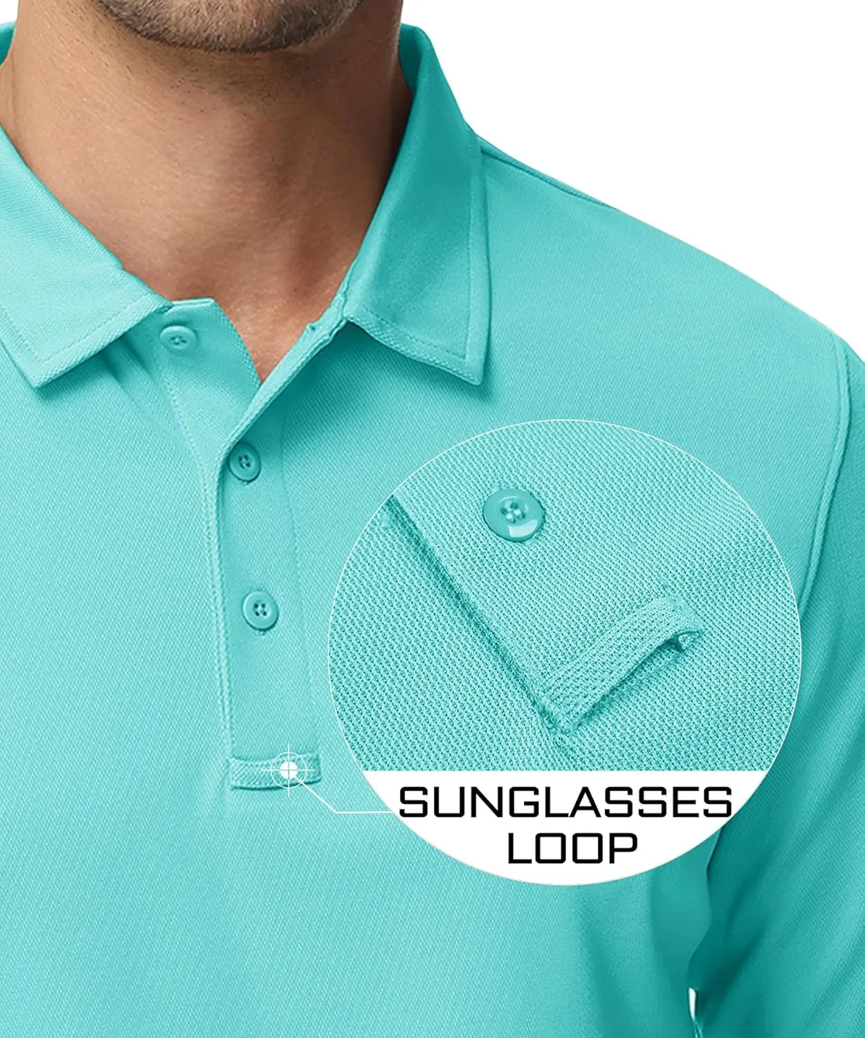 MAGCOMSEN Men's Polo Shirts 3 Button Quick Dry Performance Long Sleeve Tactical Shirts Pique Jersey Golf Shirt