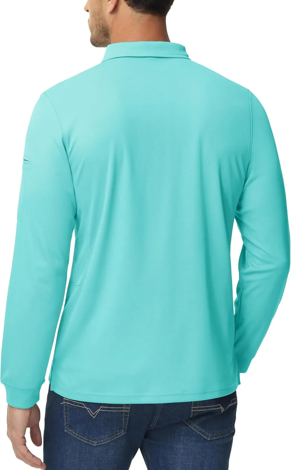 MAGCOMSEN Men's Polo Shirts 3 Button Quick Dry Performance Long Sleeve Tactical Shirts Pique Jersey Golf Shirt