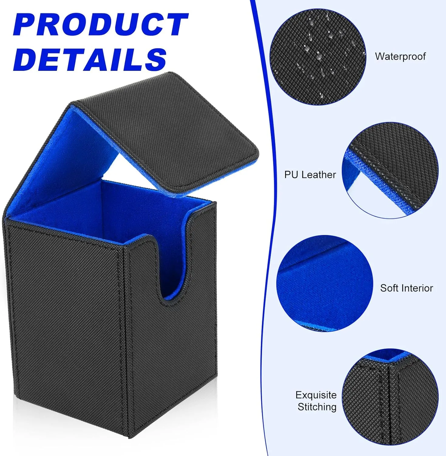 Magic Card Storage Box, Deck Box Compatible with MTG Cards, Up to 100  TCG Cards, Card Box with 2 Card Dividers, Compatible with TCG Commander PTCG Cards (Black)