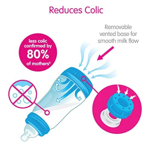 MAM 9oz Easy Start Anti-Colic Baby Bottles, Medium Flow, Breastfeeding-Like Silicone Nipple Bottle, Reduces Colic, Gas, & Reflux, Easy-to-Clean, BPA-Free, Colors May Vary
