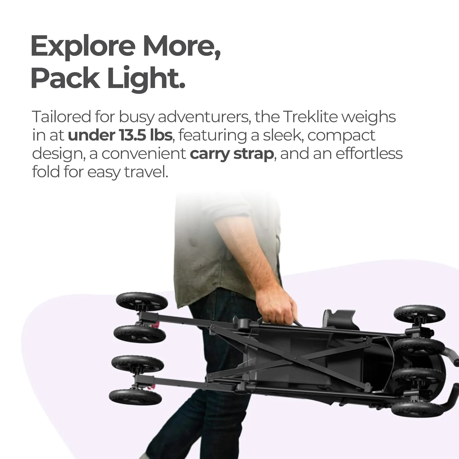 Mama & Baby Trek Lite Lightweight Baby Stroller - Compact Fold, Multi-Position Recline, Travel Umbrella Stroller with Carry Strap, Large Storage and Cup Holder