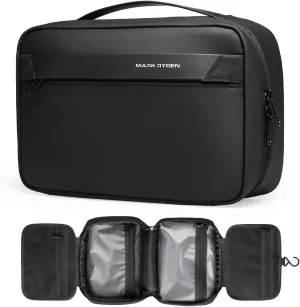 MARK RYDEN Toiletry Bag for Men, Travel Toiletry Organizer Dopp Kit Water-resistant Shaving Bag for Toiletries Accessories (Black)