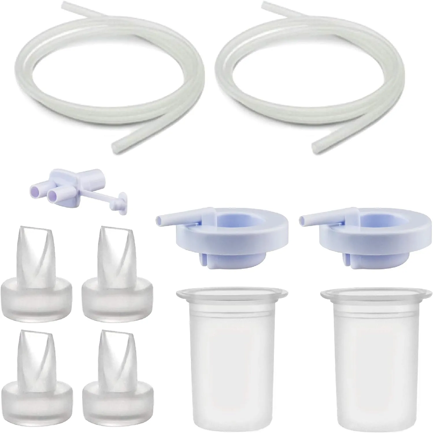 Maymom Pump Parts Compatible with Ameda Purely Yours Pumps, MYA Joy; Incl. Top Cap, Silicone Membrane, Duckbill, Tubing and Adapter; Replaces Ameda Spare Parts