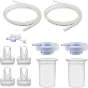 Maymom Pump Parts Compatible with Ameda Purely Yours Pumps, MYA Joy; Incl. Top Cap, Silicone Membrane, Duckbill, Tubing and Adapter; Replaces Ameda Spare Parts