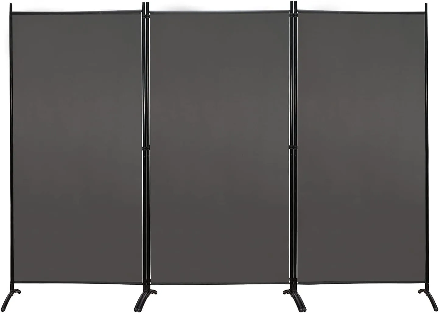 MAYOLIAH Partition Room Dividers 3 Panel Folding Privacy Screens 6 Ft Tall Portable Office Walls Dividers for Room Separator 102"x20"x71", Grey