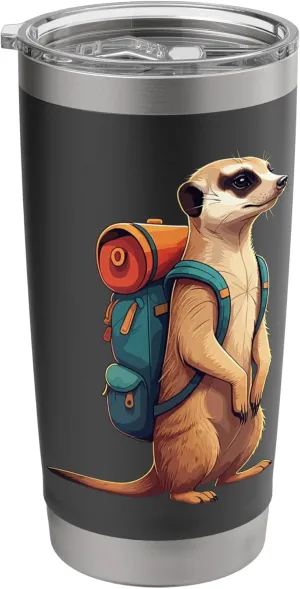 Meerkat Safari Guide Funny Kalahari Desert Camping Stainless Steel Insulated Tumbler