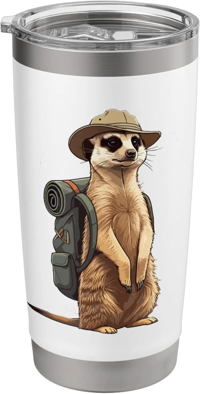 Meerkat Safari Guide Funny Kalahari Desert Camping Stainless Steel Insulated Tumbler