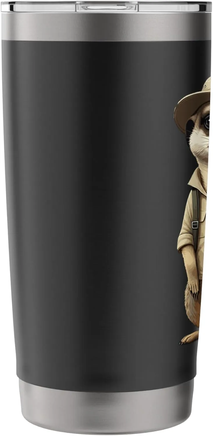 Meerkat Safari Guide Funny Kalahari Desert Camping Stainless Steel Insulated Tumbler