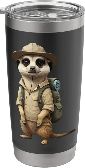 Meerkat Safari Guide Funny Kalahari Desert Camping Stainless Steel Insulated Tumbler