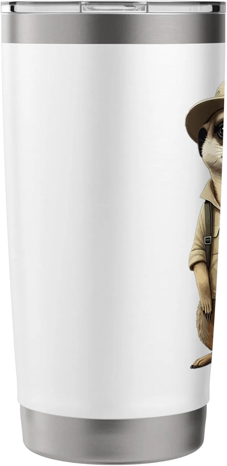 Meerkat Safari Guide Funny Kalahari Desert Camping Stainless Steel Insulated Tumbler