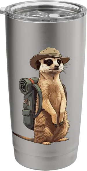 Meerkat Safari Guide Funny Kalahari Desert Camping Stainless Steel Insulated Tumbler