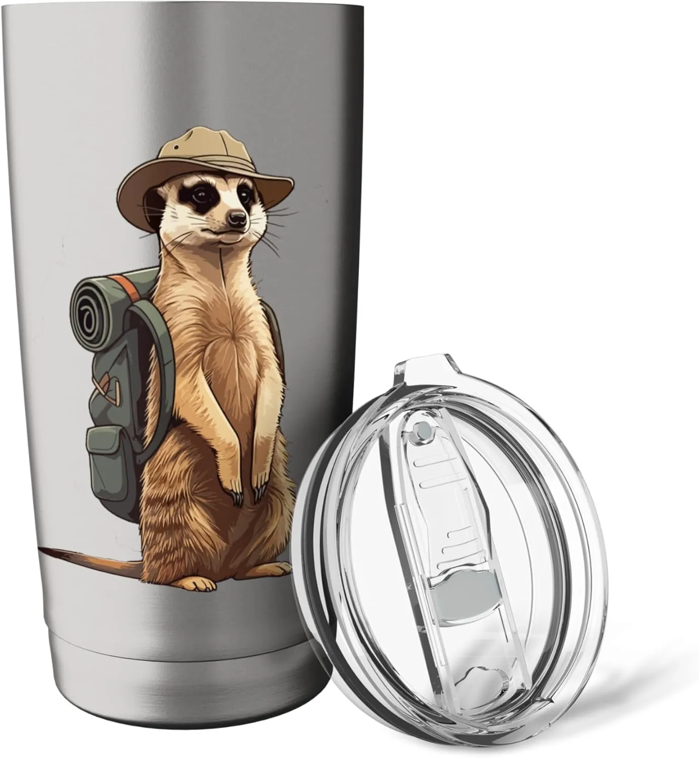 Meerkat Safari Guide Funny Kalahari Desert Camping Stainless Steel Insulated Tumbler