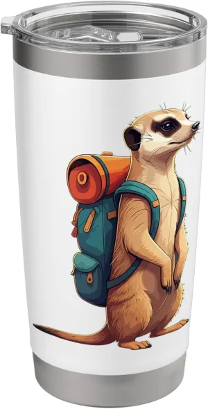 Meerkat Safari Guide Funny Kalahari Desert Camping Stainless Steel Insulated Tumbler