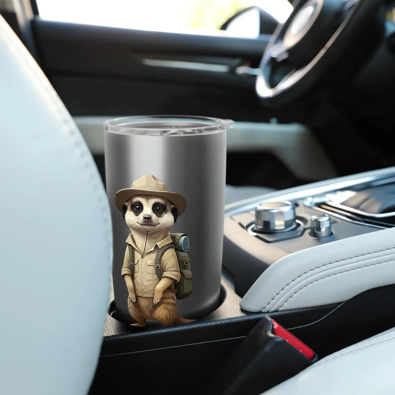 Meerkat Safari Guide Funny Kalahari Desert Camping Stainless Steel Insulated Tumbler