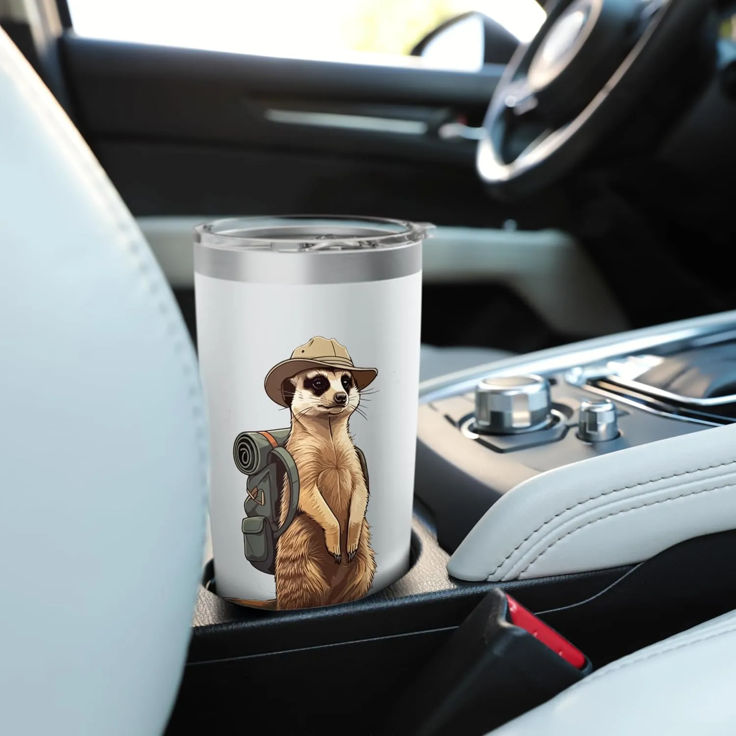 Meerkat Safari Guide Funny Kalahari Desert Camping Stainless Steel Insulated Tumbler
