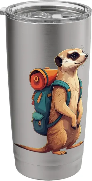 Meerkat Safari Guide Funny Kalahari Desert Camping Stainless Steel Insulated Tumbler