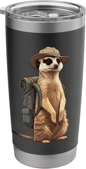Meerkat Safari Guide Funny Kalahari Desert Camping Stainless Steel Insulated Tumbler