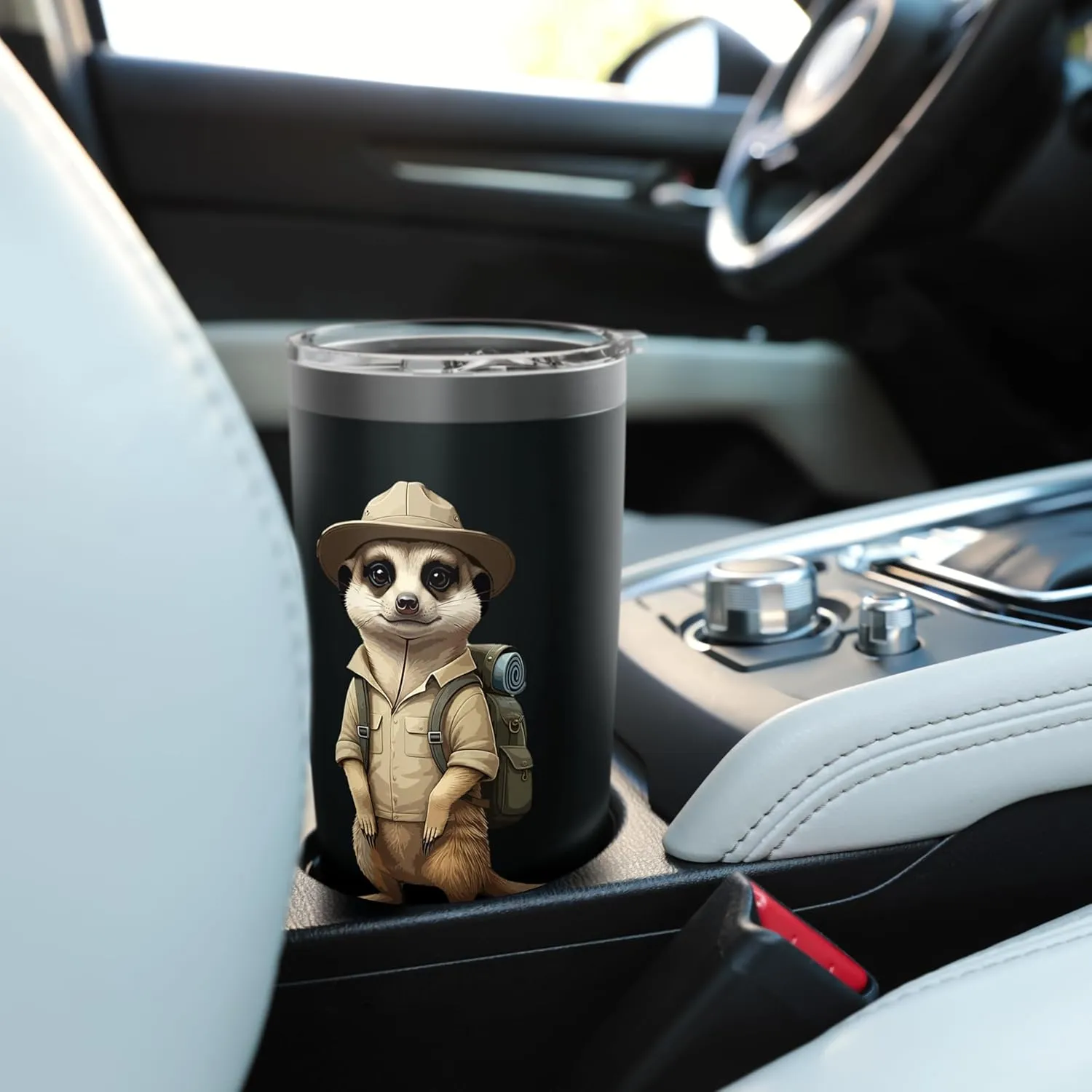 Meerkat Safari Guide Funny Kalahari Desert Camping Stainless Steel Insulated Tumbler