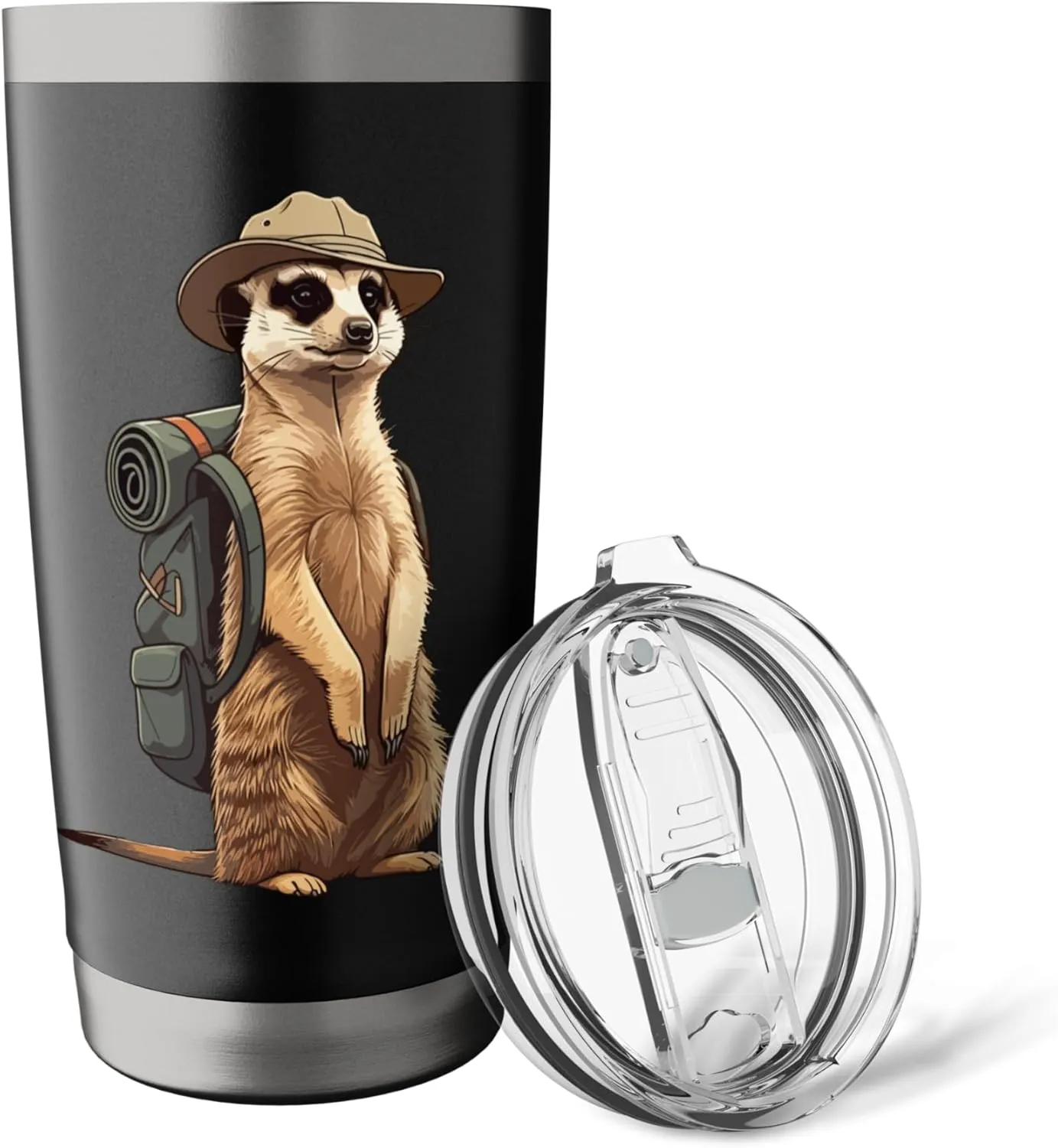 Meerkat Safari Guide Funny Kalahari Desert Camping Stainless Steel Insulated Tumbler