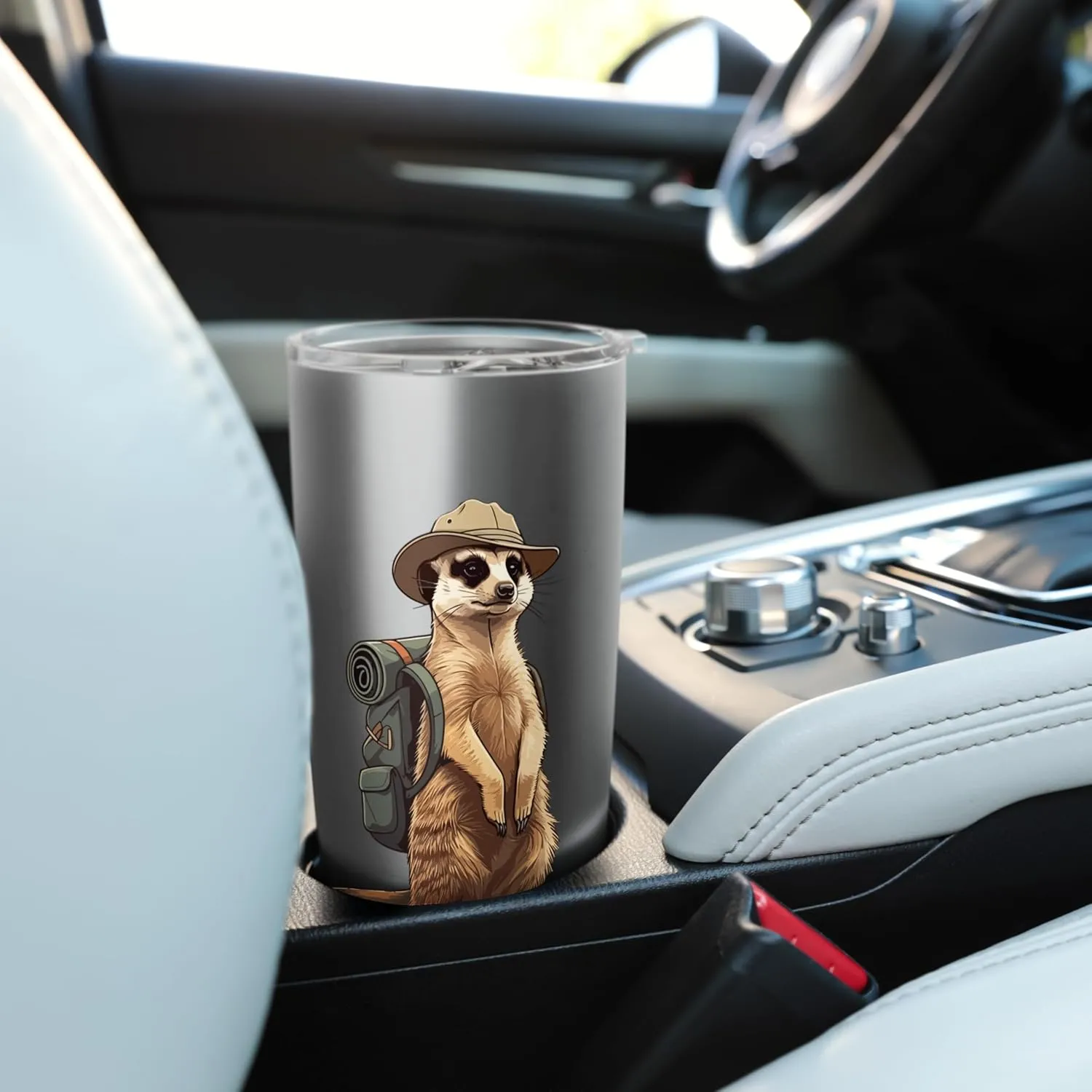 Meerkat Safari Guide Funny Kalahari Desert Camping Stainless Steel Insulated Tumbler