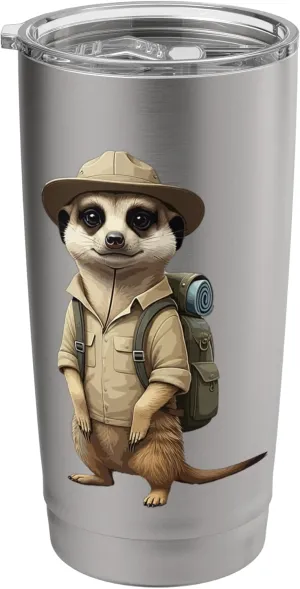 Meerkat Safari Guide Funny Kalahari Desert Camping Stainless Steel Insulated Tumbler