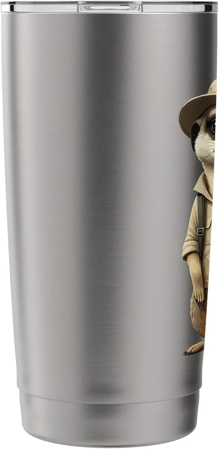 Meerkat Safari Guide Funny Kalahari Desert Camping Stainless Steel Insulated Tumbler