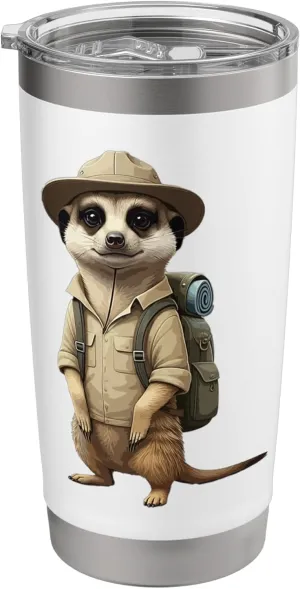 Meerkat Safari Guide Funny Kalahari Desert Camping Stainless Steel Insulated Tumbler