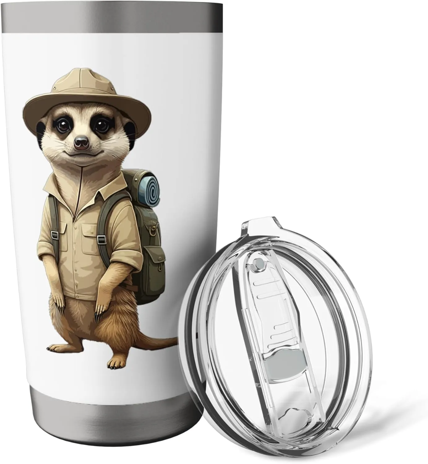 Meerkat Safari Guide Funny Kalahari Desert Camping Stainless Steel Insulated Tumbler