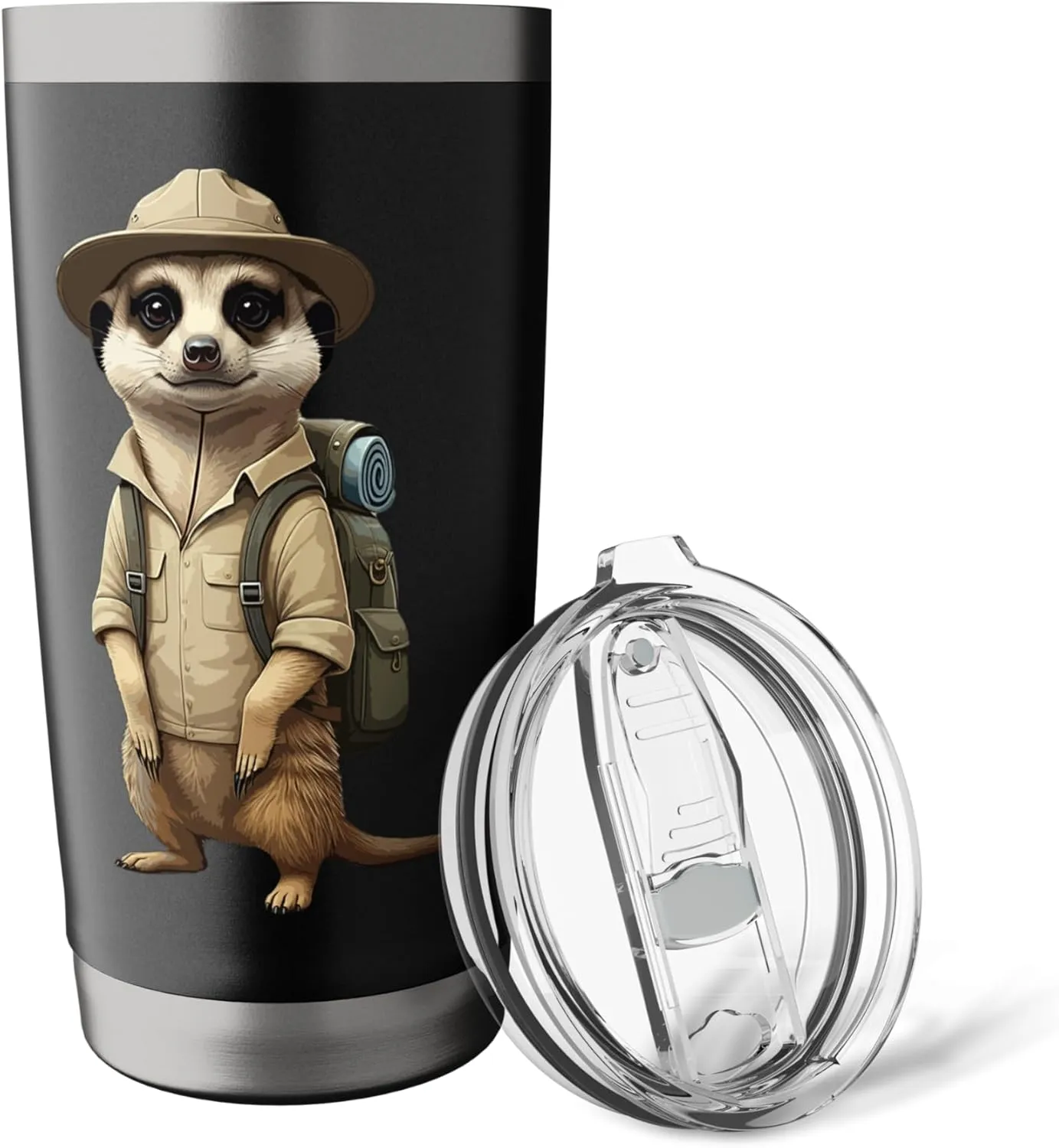 Meerkat Safari Guide Funny Kalahari Desert Camping Stainless Steel Insulated Tumbler