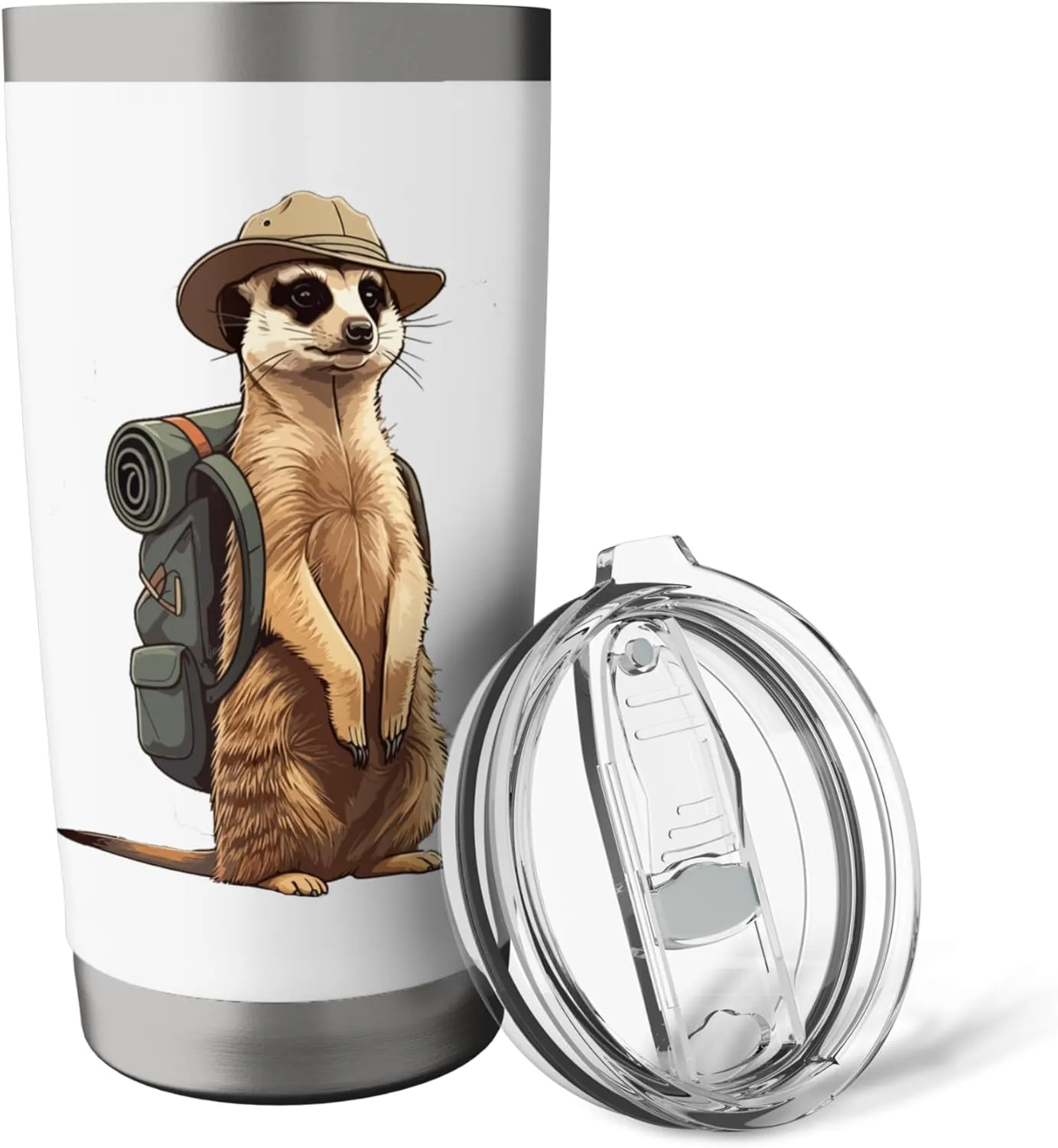 Meerkat Safari Guide Funny Kalahari Desert Camping Stainless Steel Insulated Tumbler