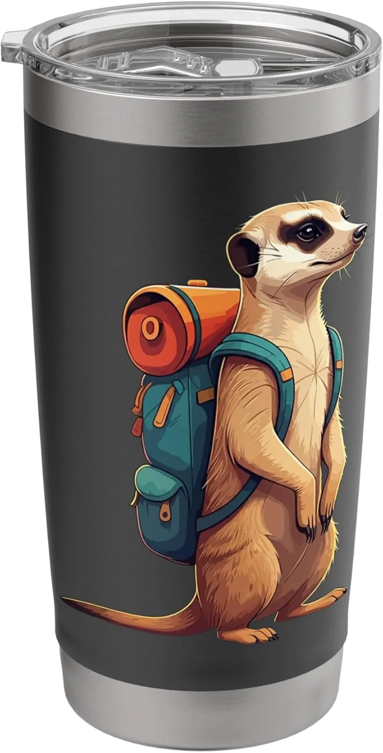 Meerkat Safari Guide Funny Kalahari Desert Camping Stainless Steel Insulated Tumbler