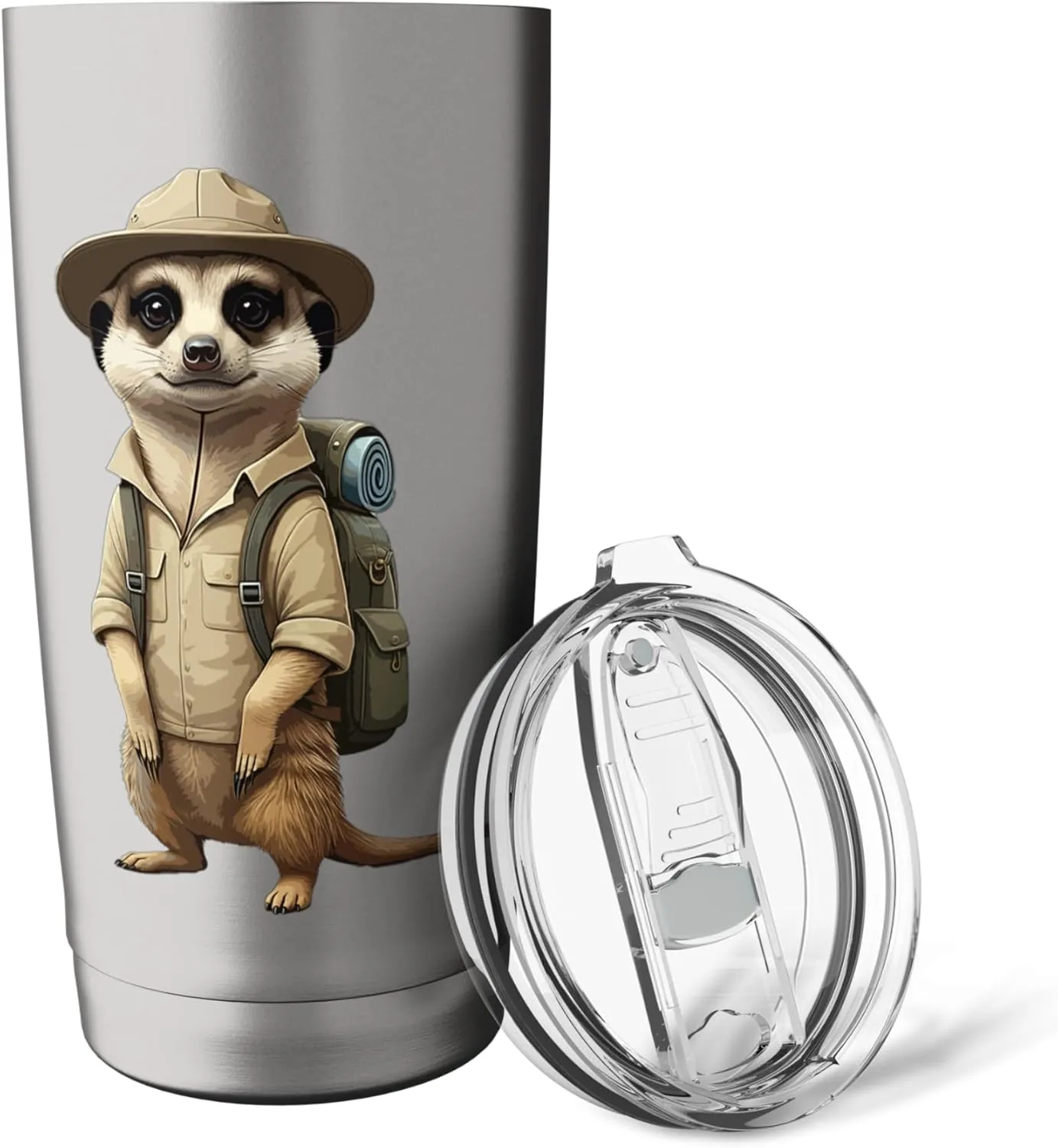 Meerkat Safari Guide Funny Kalahari Desert Camping Stainless Steel Insulated Tumbler